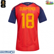 Spania Martin Zubimendi #18 Hjemmedrakt Dame VM 2026 Kortermet